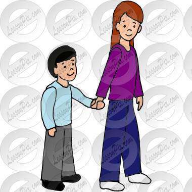 Hold Hands Picture for Classroom / Therapy Use - Great Hold Hands Clipart