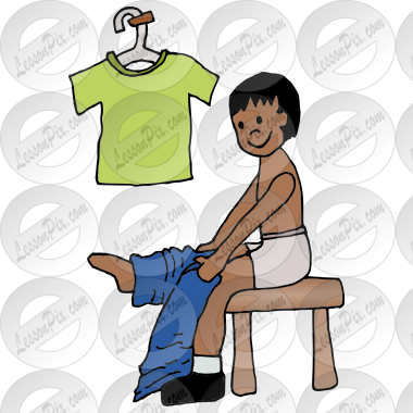 Get Dressed Picture for Classroom / Therapy Use - Great Get Dressed Clipart