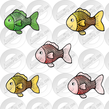 Five little fish Picture for Classroom / Therapy Use - Great Five little  fish Clipart