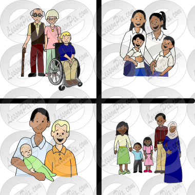 family Picture for Classroom / Therapy Use - Great family Clipart