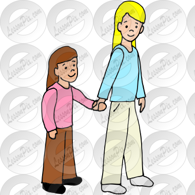 Hold Hands Picture for Classroom / Therapy Use - Great Hold Hands Clipart