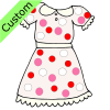 White with pink, white and red dots