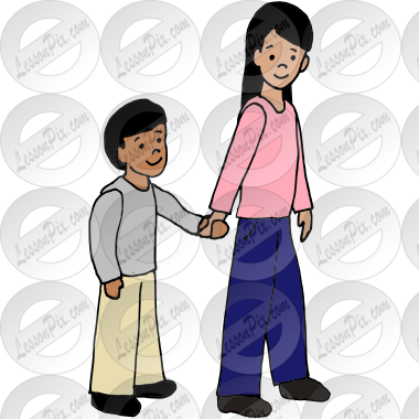 Hold Hands Picture for Classroom / Therapy Use - Great Hold Hands Clipart