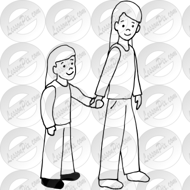 Hold Hands Picture for Classroom / Therapy Use - Great Hold Hands Clipart