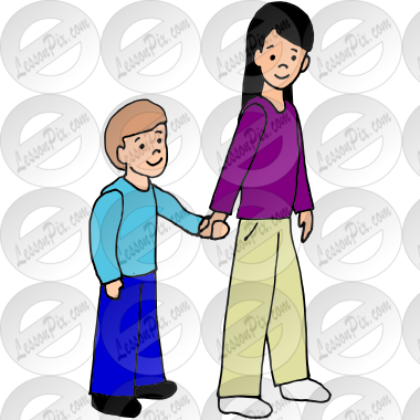 Hold Hands Picture for Classroom / Therapy Use - Great Hold Hands Clipart