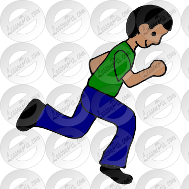 Run Picture for Classroom / Therapy Use - Great Run Clipart