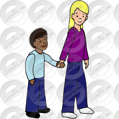 Hold Hands Picture for Classroom / Therapy Use - Great Hold Hands Clipart