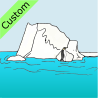 The+penguin+is+in+front+of+the+iceberg. Picture