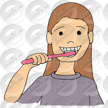 Brush Teeth Picture for Classroom / Therapy Use - Great Brush Teeth Clipart