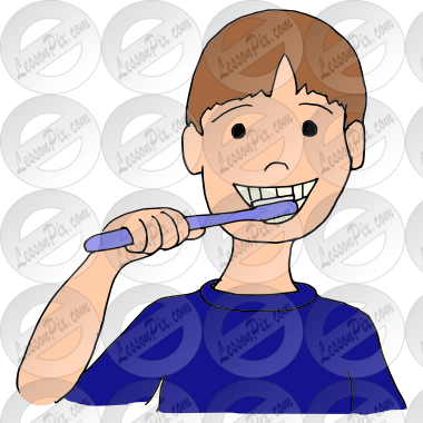 Brush Teeth Picture for Classroom / Therapy Use - Great Brush Teeth Clipart