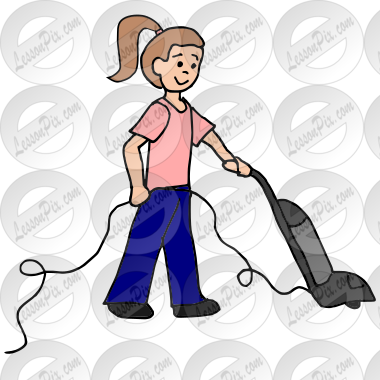 Vacuuming Picture for Classroom / Therapy Use - Great Vacuuming Clipart