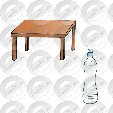 Water bottle on brown table Picture