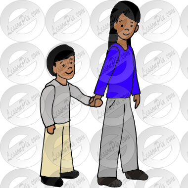 Hold Hands Picture for Classroom / Therapy Use - Great Hold Hands Clipart