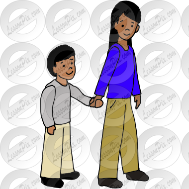 Hold Hands Picture for Classroom / Therapy Use - Great Hold Hands Clipart