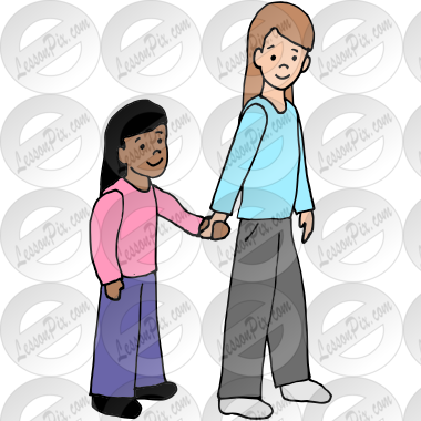 Hold Hands Picture for Classroom / Therapy Use - Great Hold Hands Clipart