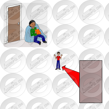 away alone Picture for Classroom / Therapy Use - Great away alone Clipart