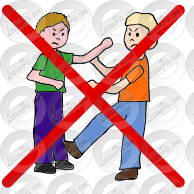 NO Hitting Picture for Classroom / Therapy Use - Great NO Hitting Clipart