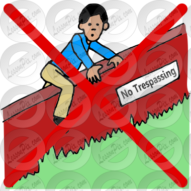 Trespassing Picture for Classroom / Therapy Use - Great Trespassing Clipart