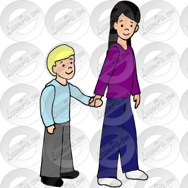 Hold Hands Picture for Classroom / Therapy Use - Great Hold Hands Clipart