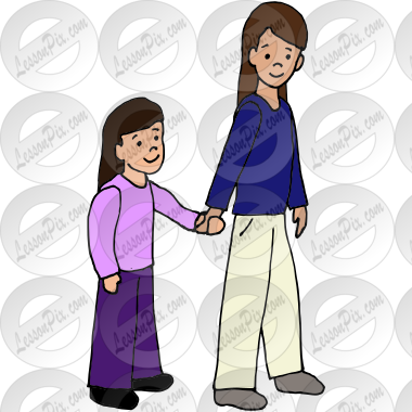 Hold Hands Picture for Classroom / Therapy Use - Great Hold Hands Clipart