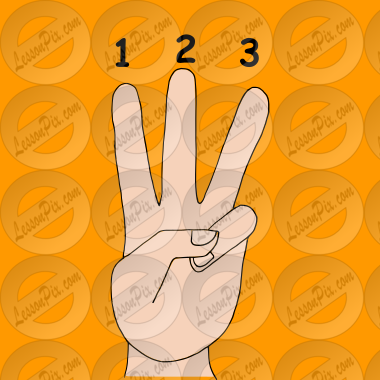 Three Picture for Classroom / Therapy Use - Great Three Clipart