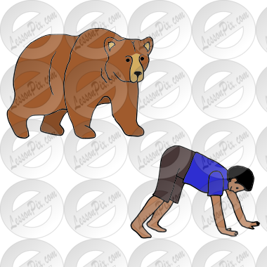 Bear Crawl Picture for Classroom / Therapy Use - Great Bear Crawl Clipart