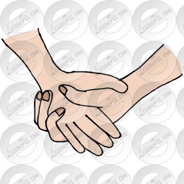 Hold Hands Picture for Classroom / Therapy Use - Great Hold Hands Clipart