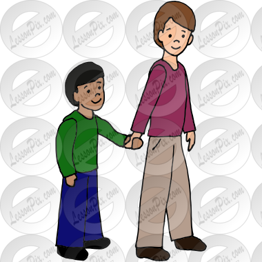 Hold Hands Picture for Classroom / Therapy Use - Great Hold Hands Clipart