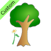 flower beside tree