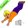 Did his bucket spill?  Yes, it fell too.