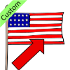 The American flag has 13 red and white stripes.