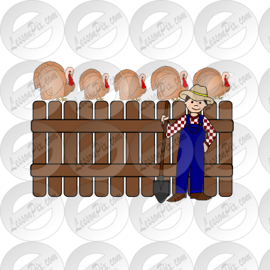 The farmer builds a wooden wall.  Picture